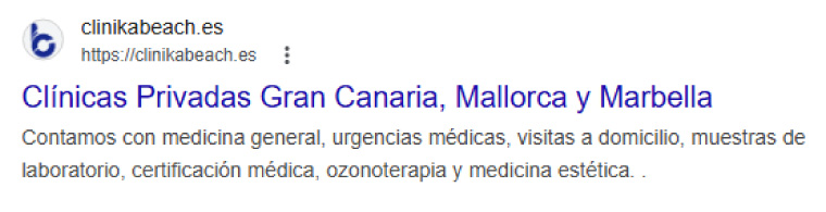 Resultado SEO en Google